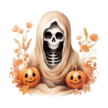 Cadılar Bayramı için Hayaletler ve Balkabakları.