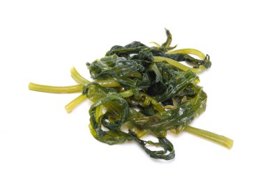 Laminaria (Kelp) Seaweed Isolated on White Background.Fresh seaweed wakame