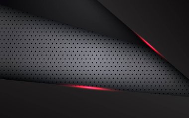 Soyut açık kırmızı siyah uzay çerçeve düzeni teknoloji üçgeni konsepti gri gümüş çember doku arka planı. eps10 vektörü