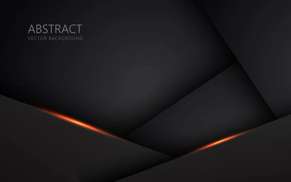 Abstrait Lumière Orange Noir Espace Cadre Mise Page Conception Technologie — Image vectorielle