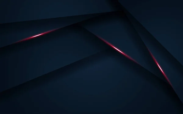テキストデザインのための空白のスペースに赤線とテキストと抽象的なダークネイビー現代的な高級未来的な背景ベクトルのイラスト — ストックベクタ