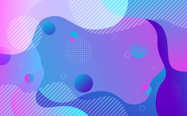 Asgari Soyut Dinamik desenli geometrik arkaplan tasarımı 3 boyutlu, mor gradyan renkte. Eps10 Vektörü