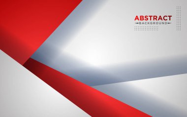 Soyut kırmızı ve beyaz üçgen üst üste binen katmanlar geometrik arkaplan bir kombinasyon. eps10 vektörü