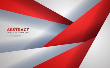 Soyut kırmızı ve beyaz üçgen üst üste binen katmanlar geometrik arkaplan bir kombinasyon. eps10 vektörü