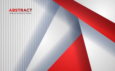Soyut kırmızı ve beyaz üçgen üst üste binen katmanlar geometrik arkaplan bir kombinasyon. eps10 vektörü