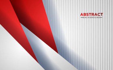 Soyut kırmızı ve beyaz üçgen üst üste binen katmanlar geometrik arkaplan bir kombinasyon. eps10 vektörü