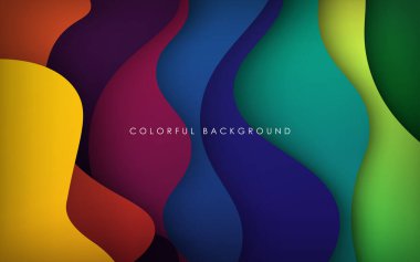 Multi layers colorful texture 3D papercut layers in gradient vector banner. Abstract paper cut art background design for website template. Topography map concept or smooth origami paper cut