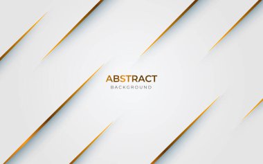 abstract white diagonal stripe with golden line shadow and light luxury texture background. eps10 vector