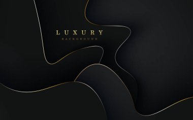 Lüks, soyut, siyah altın çizgiler üst üste biniyor. eps10 vektörü