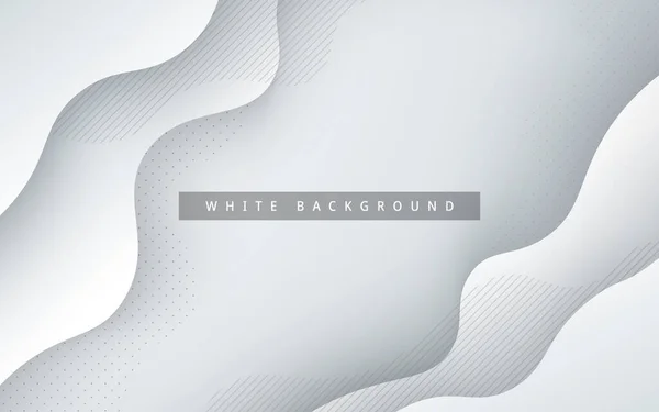 Minimal Abstract Dynamic White Gray Gradient Color Fluid Liquid Wavy — Stock Vector