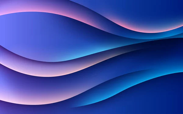 Dynamique Abstrait Bleu Forme Diagonale Lumière Ombre Fond Ondulé Vecteur — Image vectorielle
