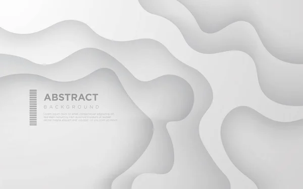 Abstract White Gray Gradient Color Shadow Wavy Papercut Background Eps10 — Vetor de Stock