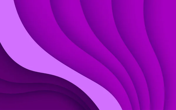 Dynamique Abstraite Onde Violette Superposition Couches Fond Coupe Papier Vecteur — Image vectorielle
