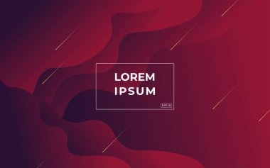 Soyut koyu kırmızı sıvı renk gradyan dalgalı geometrik sıvı şekil arkaplanı. eps10 vektörü