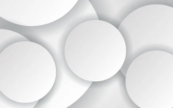 Moderne Dynamische Witte Grijze Cirkel Vorm Schaduw Licht Dimensie Achtergrond — Stockvector