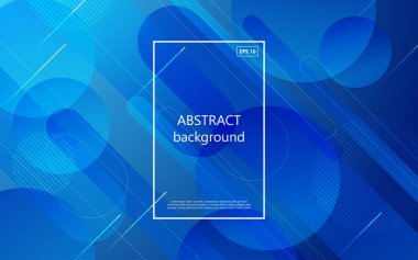 Soyut mavi renk şekli geometrik yuvarlak ışık arkaplanı. eps10 vektörü