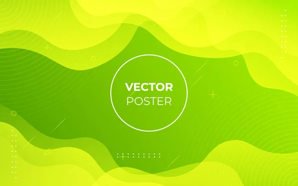 Abstrait Couleur Liquide Dégradé Vert Avec Fond Forme Géométrique Vecteur — Image vectorielle