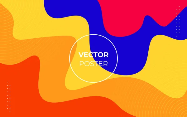 Abstrakte Rot Blau Gelb Orange Bunte Wellige Form Illustration Geometrischen — Stockvektor