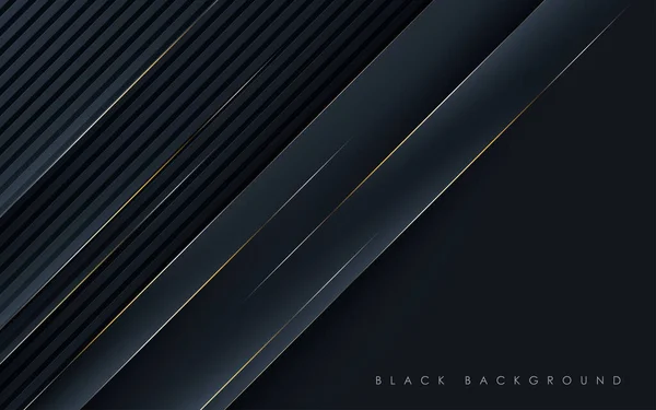 Abstract Black Diagonal Stripe Golden Line Shadow Light Papercut Texture — Stockvektor