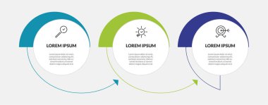 Vektör Infographic tasarım iş şablonu simgeleri ve 3 seçenek veya adımla. kare tasarım veya diyagram