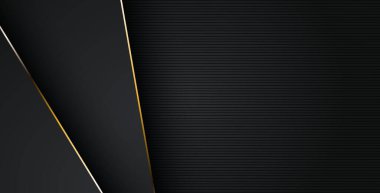 Lüks, soyut, siyah, gri, altın çizgiler üst üste biniyor. eps10 vektörü