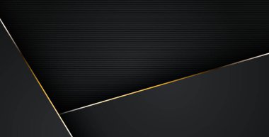 Lüks, soyut, siyah, gri, altın çizgiler üst üste biniyor. eps10 vektörü