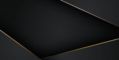 Lüks, soyut, siyah, gri, altın çizgiler üst üste biniyor. eps10 vektörü