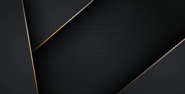 Lüks, soyut, siyah, gri, altın çizgiler üst üste biniyor. eps10 vektörü