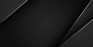 Lüks, soyut, siyah, gri, altın çizgiler üst üste biniyor. eps10 vektörü