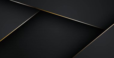 Lüks, soyut, siyah, gri, altın çizgiler üst üste biniyor. eps10 vektörü