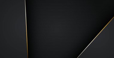 Lüks, soyut, siyah, gri, altın çizgiler üst üste biniyor. eps10 vektörü