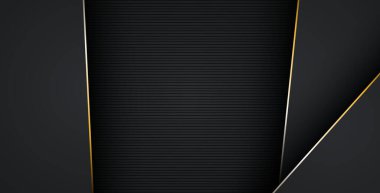 Lüks, soyut, siyah, gri, altın çizgiler üst üste biniyor. eps10 vektörü