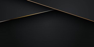 Lüks, soyut, siyah, gri, altın çizgiler üst üste biniyor. eps10 vektörü