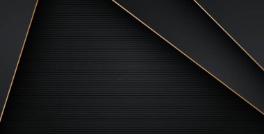 Lüks, soyut, siyah, gri, altın çizgiler üst üste biniyor. eps10 vektörü