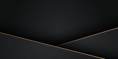 Lüks, soyut, siyah, gri, altın çizgiler üst üste biniyor. eps10 vektörü