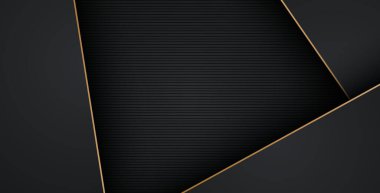 Lüks, soyut, siyah, gri, altın çizgiler üst üste biniyor. eps10 vektörü