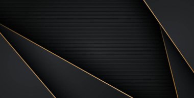 Lüks, soyut, siyah, gri, altın çizgiler üst üste biniyor. eps10 vektörü