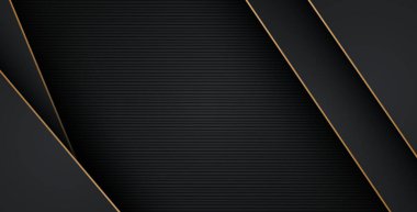 Lüks, soyut, siyah, gri, altın çizgiler üst üste biniyor. eps10 vektörü