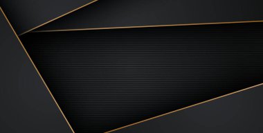 Lüks, soyut, siyah, gri, altın çizgiler üst üste biniyor. eps10 vektörü