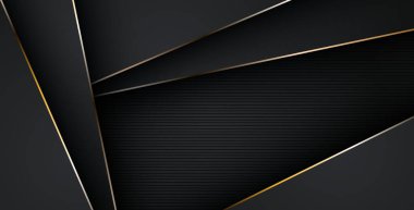 Lüks, soyut, siyah, gri, altın çizgiler üst üste biniyor. eps10 vektörü