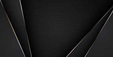 Lüks, soyut, siyah, gri, altın çizgiler üst üste biniyor. eps10 vektörü