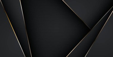 Lüks, soyut, siyah, gri, altın çizgiler üst üste biniyor. eps10 vektörü