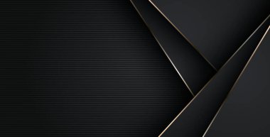 Lüks, soyut, siyah, gri, altın çizgiler üst üste biniyor. eps10 vektörü