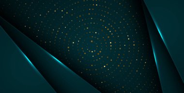 Soyut koyu yeşil tabakalar beyaz ışıkla örtüşüyor, gümüş ve altın parıltılı daireler ise element dekorasyonu. eps10 vektörü