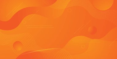 Dalgalı akışkan geometrik şekilli dekoratif arka planı olan asgari soyut turuncu sıvı.