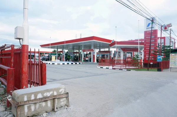 Sangatta East Kalimantan Indonesia Квітня 2020 Spbu Stasiun Pengisian Bahan — стокове фото