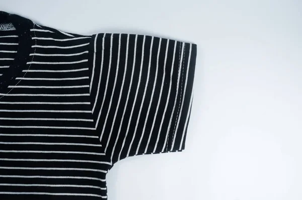 Ткань Черно Белыми Полосками Селективный Фокус — стоковое фото