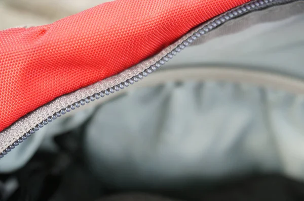 stock image Red backpack zipper. Best quality backpak.                                                               