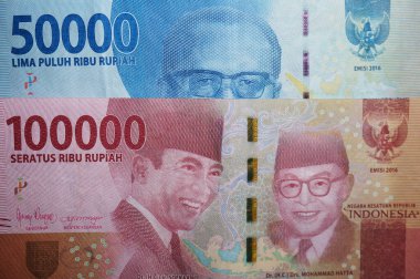 Endonezya para bankası, yüz elli bin rupi, Endonezya para birimi. .                                                                              