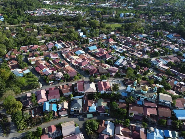 stock image Aerial View green housing complex. Location: Sangatta, East Kutai, East Kalimantan, Indonesia.